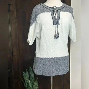 Christopher & Banks Women’s Size L rayon knitted sweater blouse short sleeve